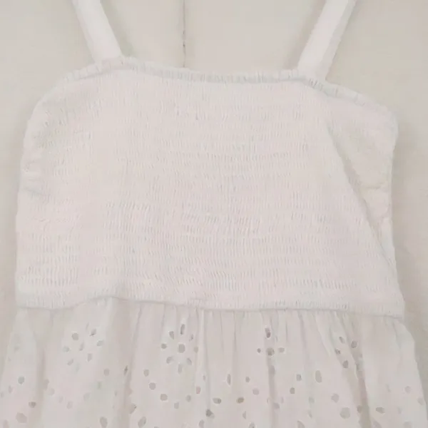 Goa Beachwear by Japna White Eyelet Maxi Dress Womens Size S Cotton Boho Cottage - Image 4