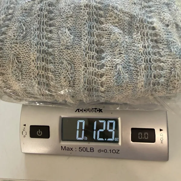 Natural Life Chunky Open Knit Sweater Blue Metallic Yarn Cotton Linen Womens XL - Image 8
