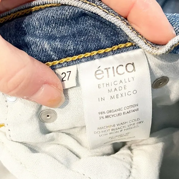 Etica Anya Modern High Rise Organic Cotton Flare Jeans Blue 27 - Image 6