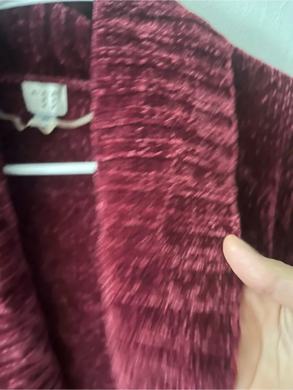 a new day Chenille Open-Front Cardigan - Burgundy - Image 3
