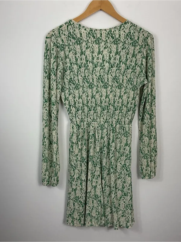 MNG Mango Textured Floral Long Sleeve Dress Womens Size 4 - Image 3