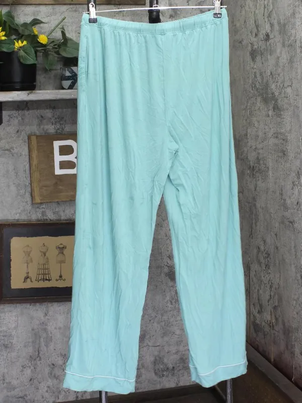 State Of Day Womens 2-Pc. Fluid Knit Pajamas Set 100189787MS Canton Blue Green M - Image 5