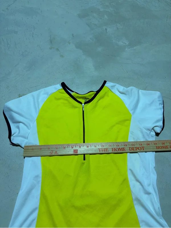 shebeest Yellow and White Short Sleeve Cycling Jersey with Black Trim - Image 6