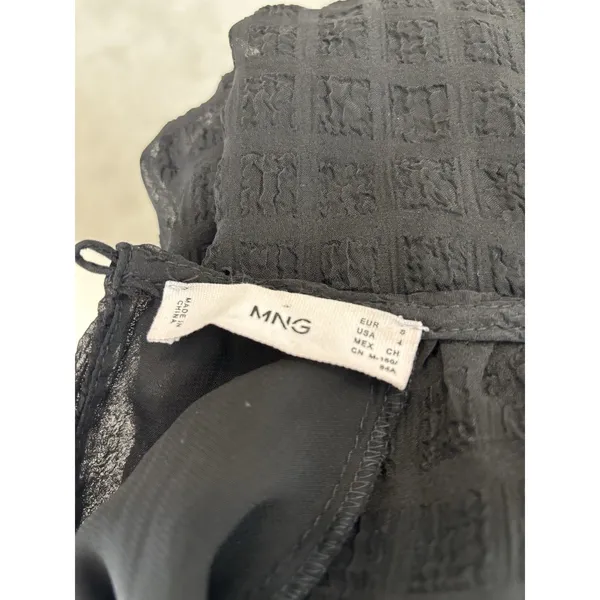 mng by mango dress Black Mini Patterned Size 4‎ Small - Image 2