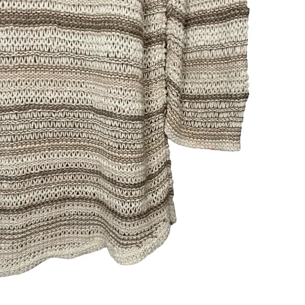 LRL Ralph Lauren Sweater Top XL Neutral Loose Knit Tunic Top Cotton Blend Beachy - Image 3