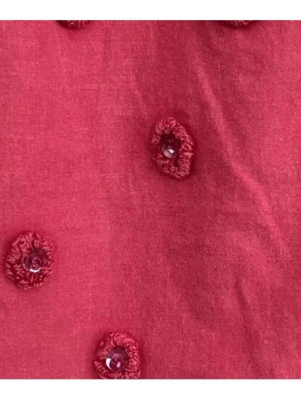 Anthropologie Pilcro and the Letterpress Adira Button Down Pink Beaded Top Small - Image 3