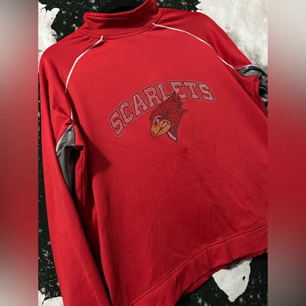 Scarletts Team Rhinestone Track Jacket Red Size XL - Image 3