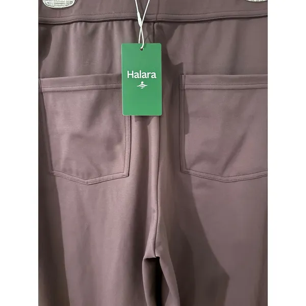 Halara High‎ Waist Wide Leg Trousers Button Front Pockets Plum Purple Career M - Image 5