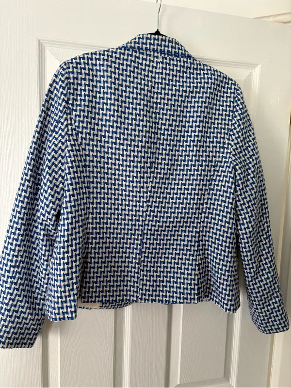 NWT The Limited Blue White Woven Blazer Jacket XL - Image 6