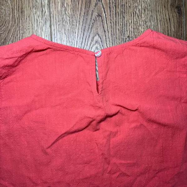Linen Burnt Orange 100% Linen Sleeveless Blouse Top Womens Size Medium Fall - Image 5