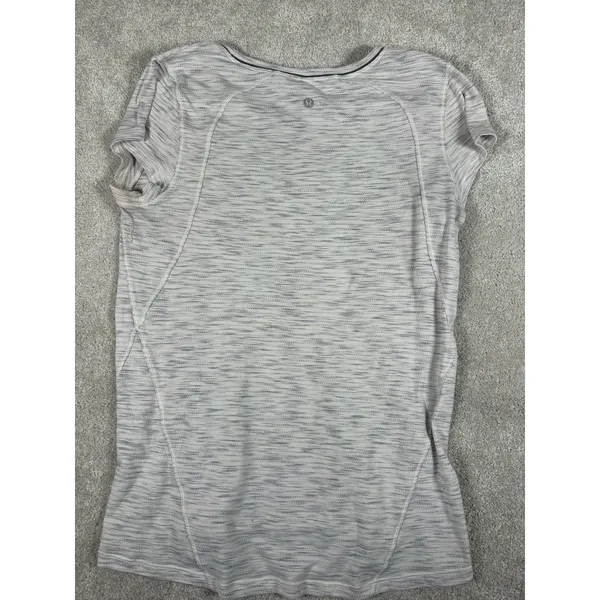 Lululemon Another Mile Short Sleeve T-Shirt Relaxed Fit Space Dye Gray Sz 4 Soft - Image 9