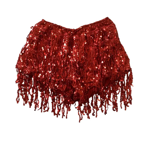 Yollmart Sequins Tassel Skort Red Size XL - Image 4