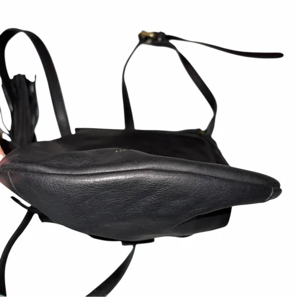 Lucky Brand Black Leather Jordan Mini Crossbody Purse Bag Saddle Bag - Image 7