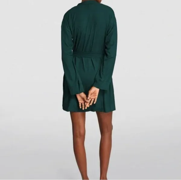 Skims Soft Lounge Rib Stretch Modal Robe Cypress XS - Image 2