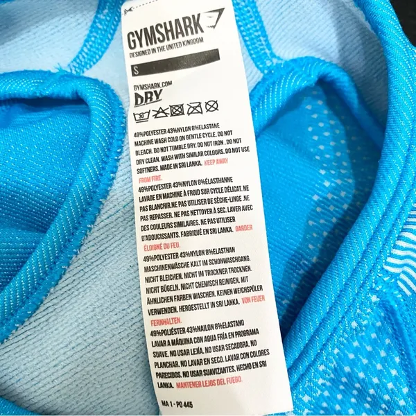GYMSHARK Neon Blue Ultra Seamless Crop Top Size S - Image 11