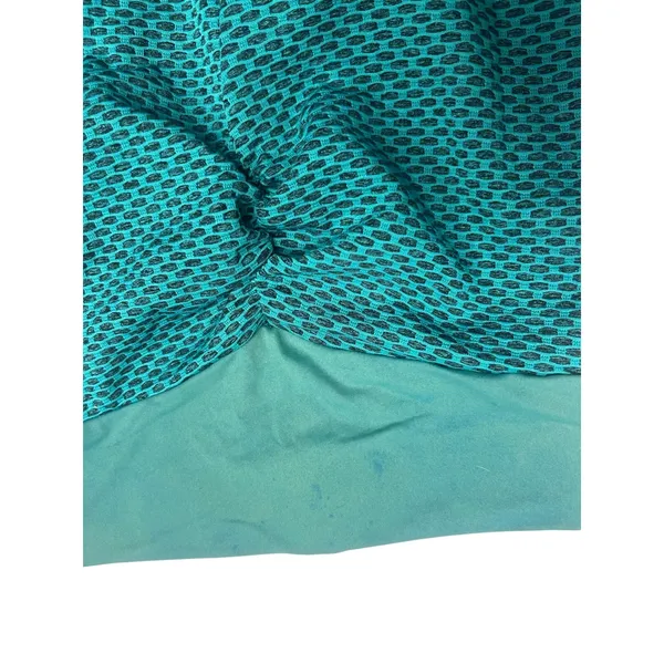 Women Teal Black Textured Scrunch Butt Leggings High Rise Medium Activewear - Image 4