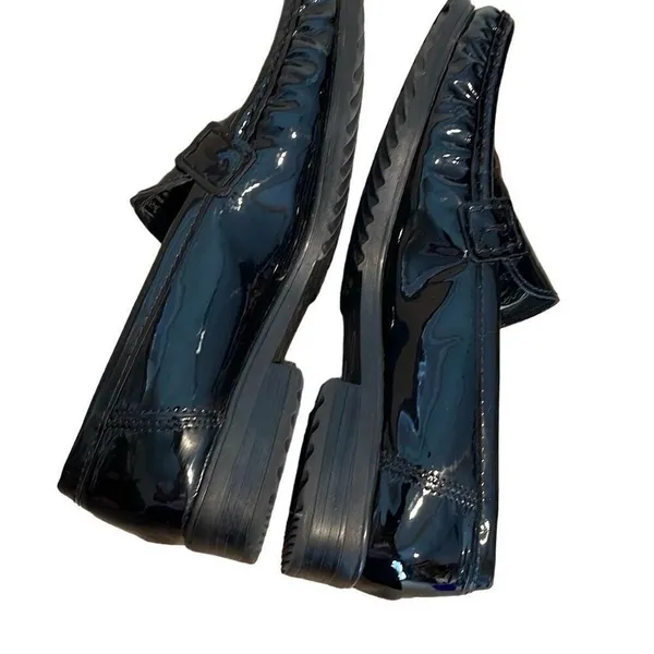Ara Womens Patent Leather Square Toe Slip-On Loafer‎ Flat Shoes Black Size 6.5 - Image 4