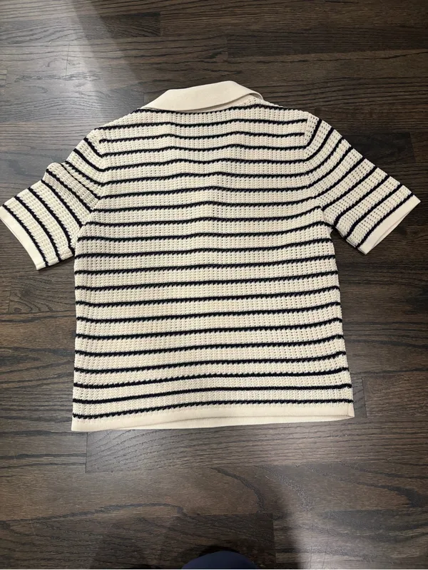 Rag & Bone Viola stripe polo in turtledove - Image 8