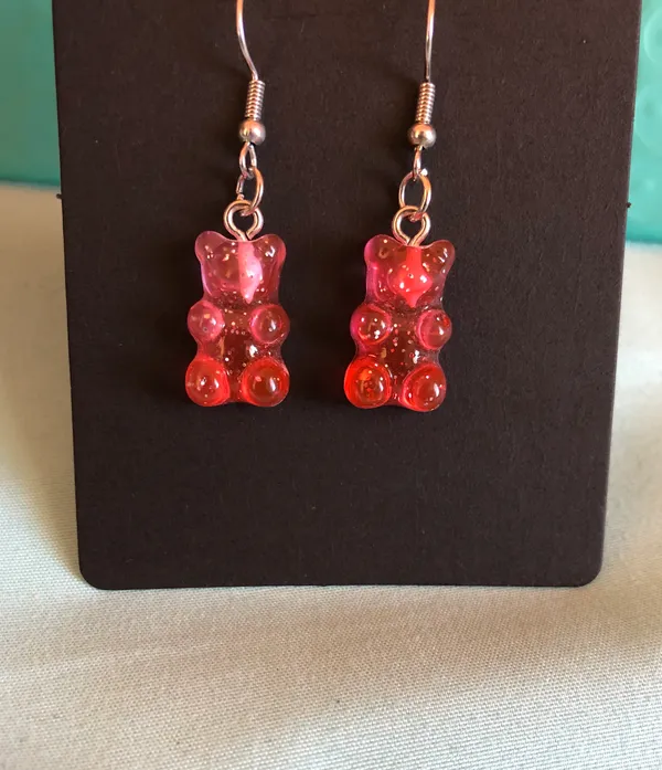 Red Gummy Bear Earrings - Image 2