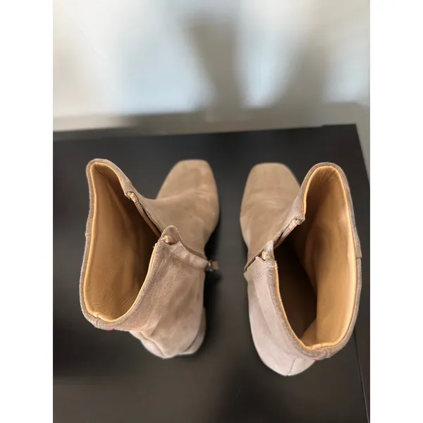 Aeyde Suede Ankle Boots Square Toe Block Heel Minimalist EU 38 US 7.5 8 - Image 6