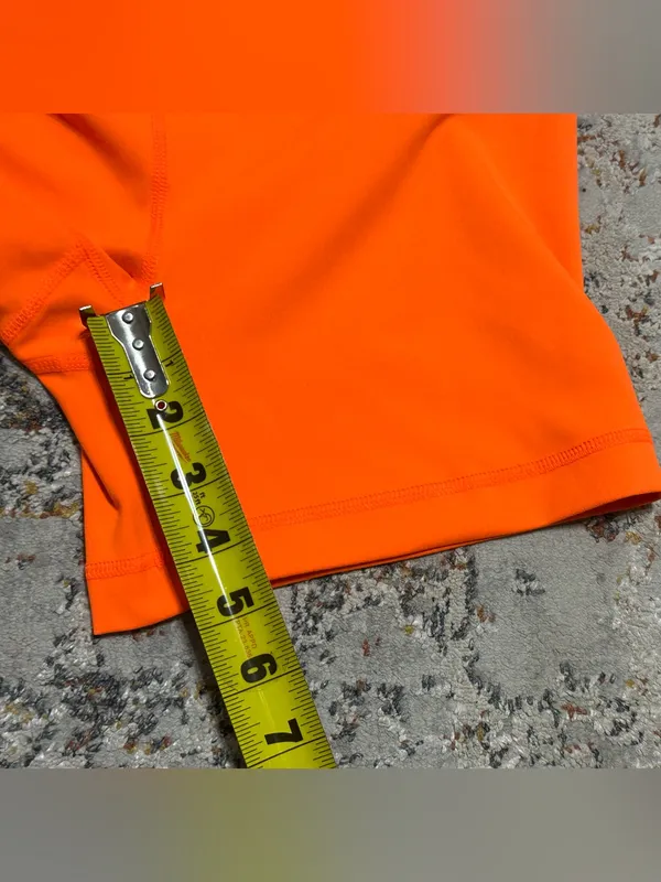 Yogalicious High-Waisted Neon Orange Biker Shorts size Medium - Image 6