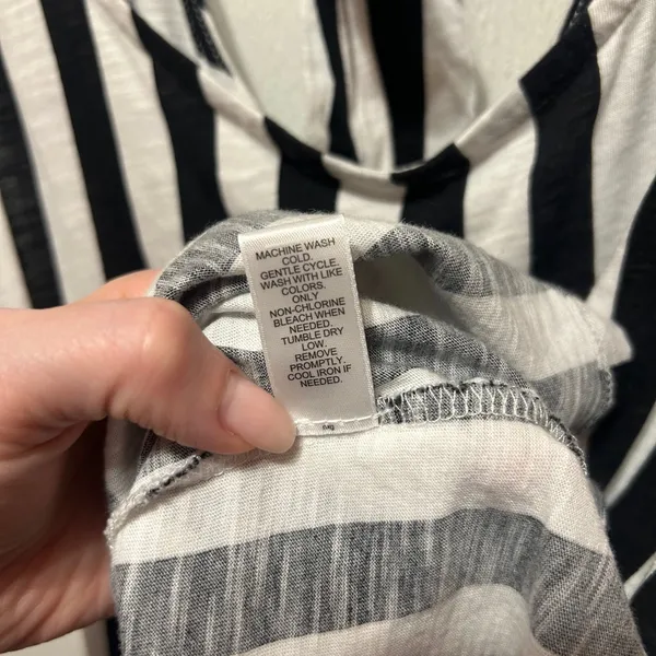 Cato Black and White Striped Tank Top size large lightweight. Ties in the back. - Image 6