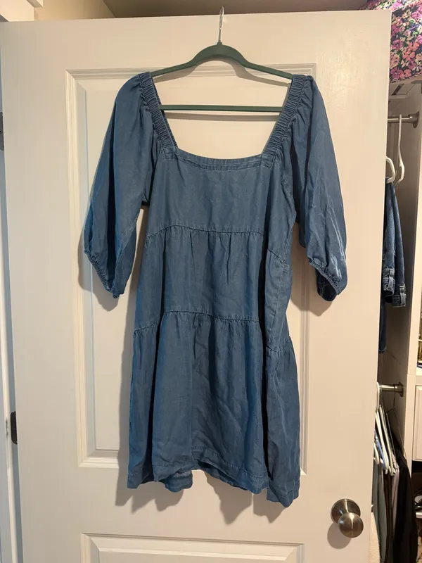 Faux Jean Dress Blue Size L - Image 2