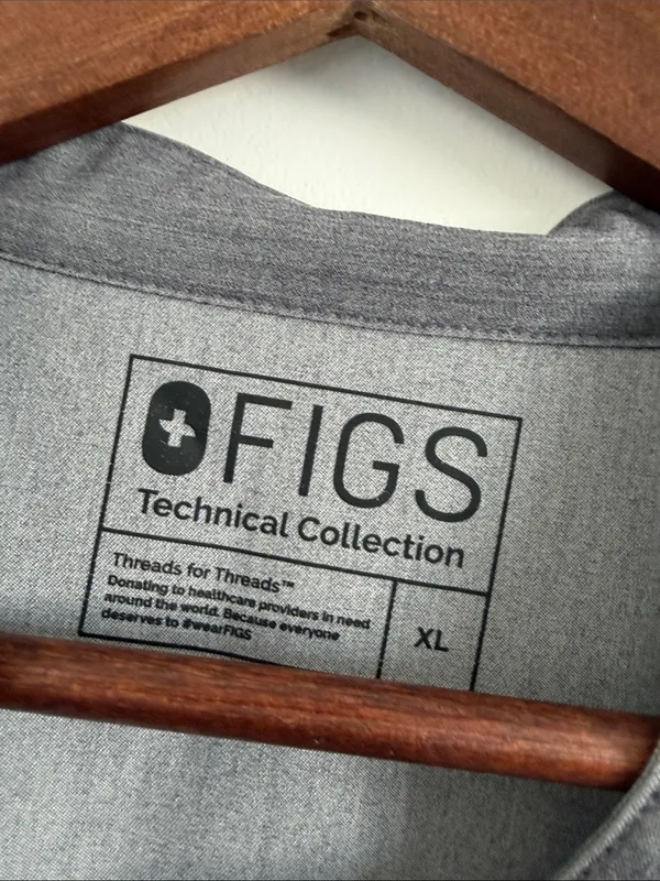 FIGS Rafaela Oversized Scrub Top XL Gray Technical Collection Nursing - Image 2