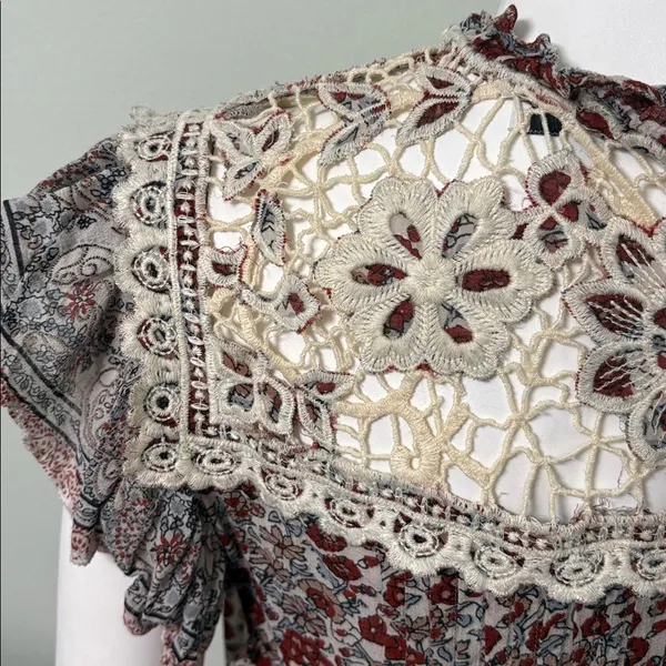 ANTHROPOLOGIE Othilia Malia Lace Top Medium - Image 7
