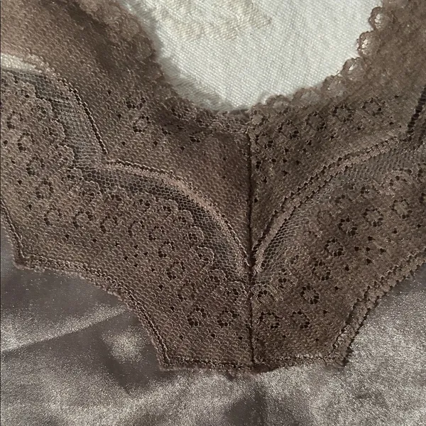 Y2K Elegant Brown Lace Trim Camisole size S - Image 7