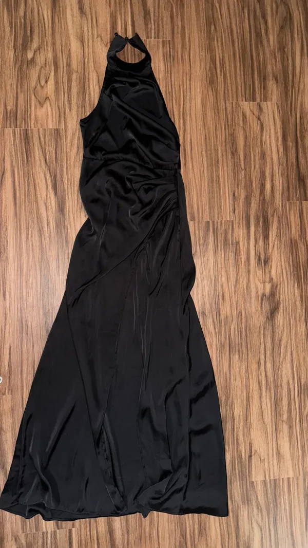 ThatsSoFetch Formal Black Silk Maxi Dress - Image 4