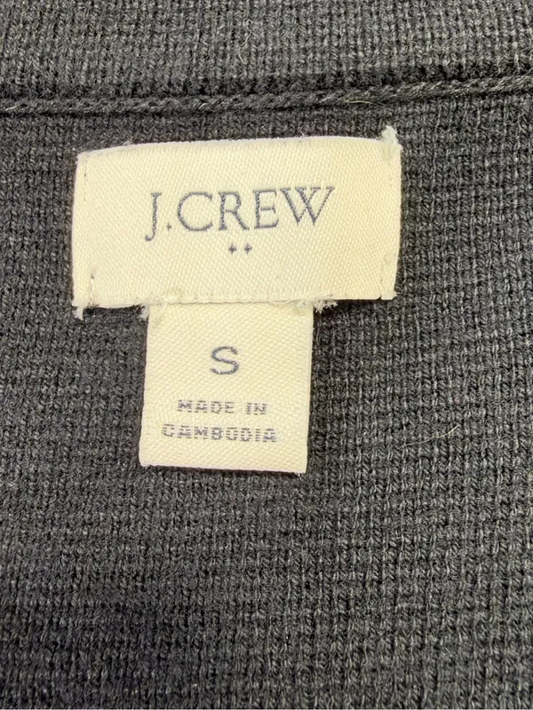 J. Crew 100% Cotton Black Knit Blazer-Style Cardigan Size Small - Image 6