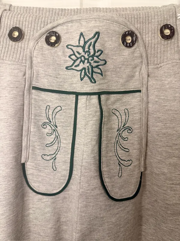 Alpin de luxe Oktoberfest Sweatpants Gray Trachten Pants with Embroidery - Image 5