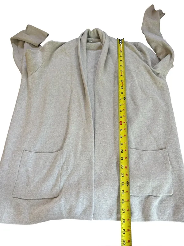 J Crew Factory Chelsea Sweater Blazer Cotton Gray Womens XL Open Front - Image 8