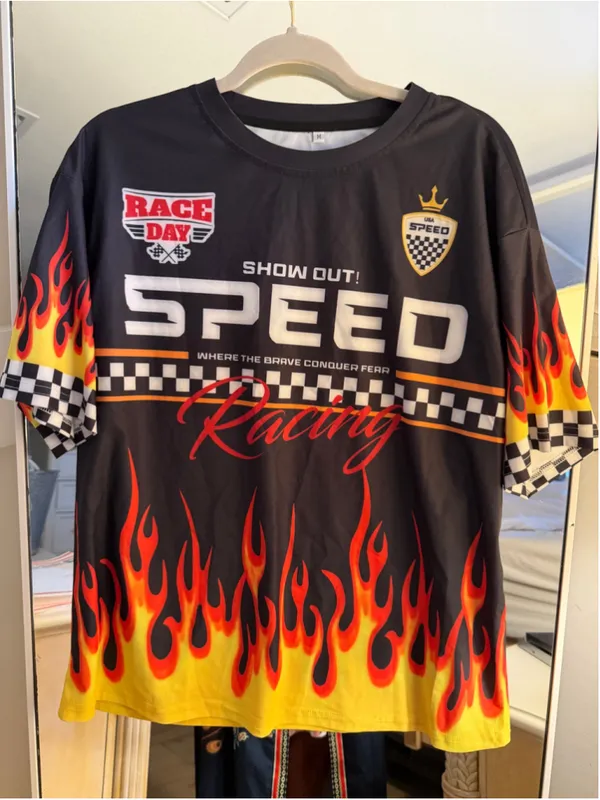 NEW Jersey Shirts Racing Shirt Race Car Graphic Tees Y2K Medium - Image 3