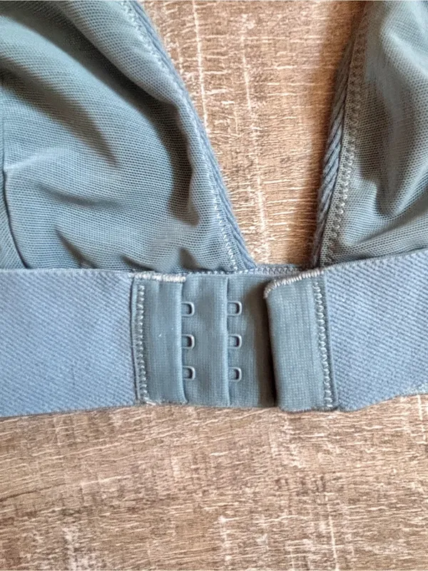 SKIMS Cotton Rib Plunge Bralette Blue Size Medium Light Support Lounge Bra M⁠ - Image 10