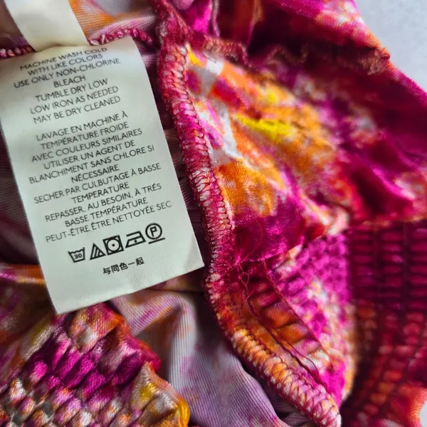 Free People -1853 Take‎ A Break Velvet Floral Orange Halter Top Blouse XS - Image 6
