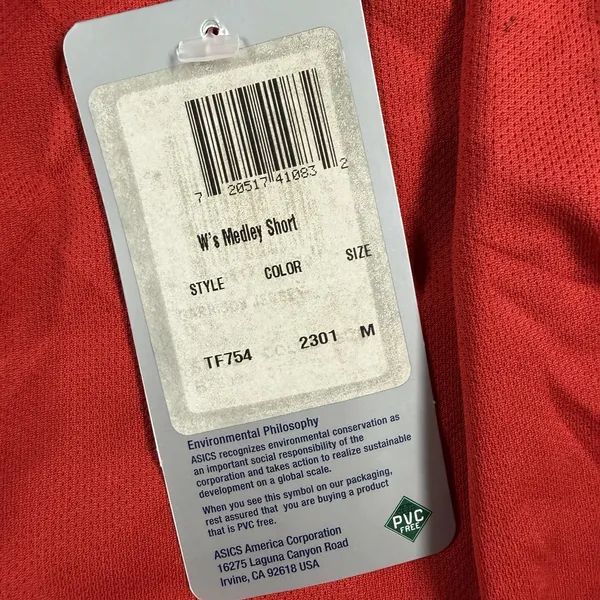 Asics Medley Running Shorts Womens Medium Red Drawstring Liner TF754-2301 NWT - Image 4