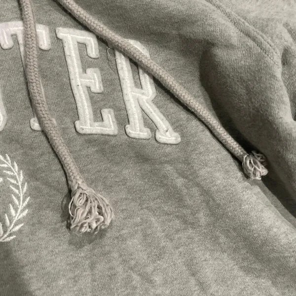Hollister Embroidered Logo Grey Pullover Hoodie Size Small Streetwear Y2K - Image 3
