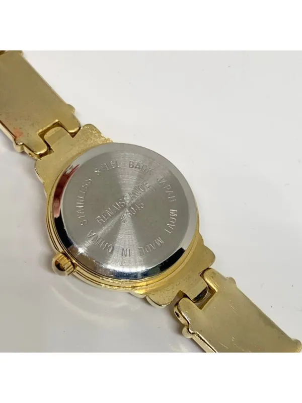 Renaissance Womens Watch gold tone abalone mop dial 23mm Quartz running - Image 6