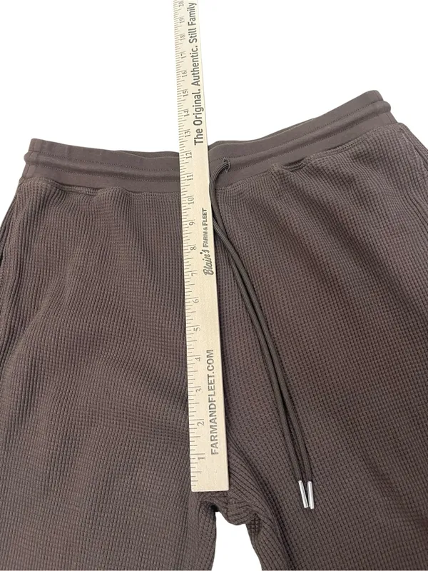 Everyday Casual Lounge Theory Waffle Easy Drawstring Pants - Dark Brown - Image 3