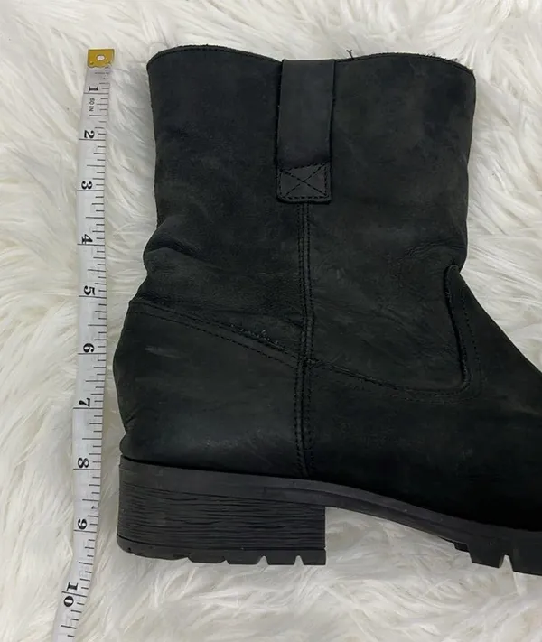 Aldo Size 9 Black Lambs Fur Lined Heeled Biker Moto Boots - Image 9