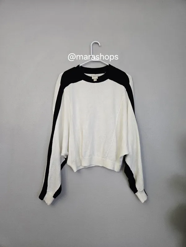 Maeve Dolman Sleeve Crew Neck Color Blocked Sweater - Image 4