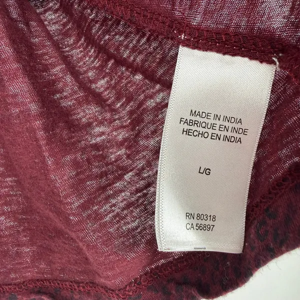 Lucky Brand Size Large Short Sleeve Blouse Tee Shirt Peplum Style‎ Top - Image 5