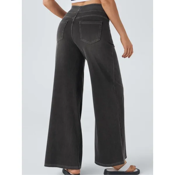Halara Flex Washed Black High Waisted Wide Leg Baggy Jeans NWT M Reg - Image 5