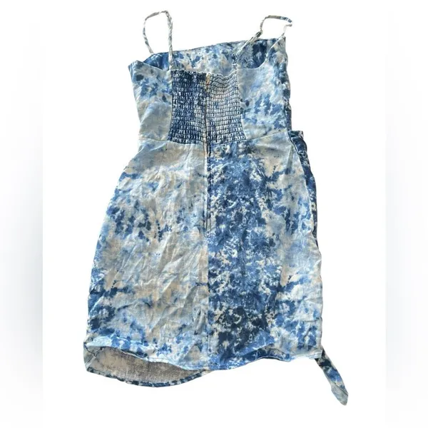Reformation Marseilles Linen Tie Dye Wrap Mini Dress Size 0 - Image 2
