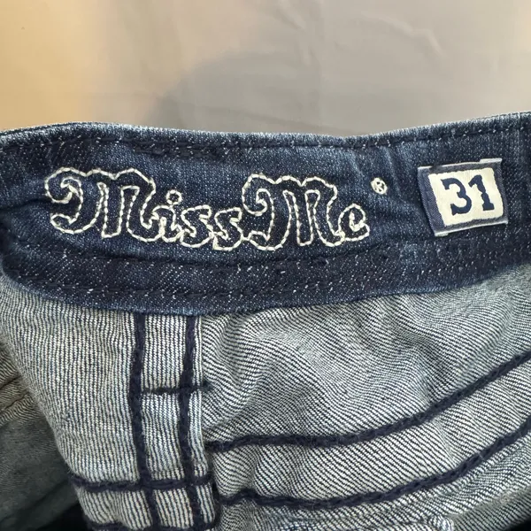 Miss Me Mid Rise Bootcut Jeans 31 Embellished Flap Pockets - Image 9