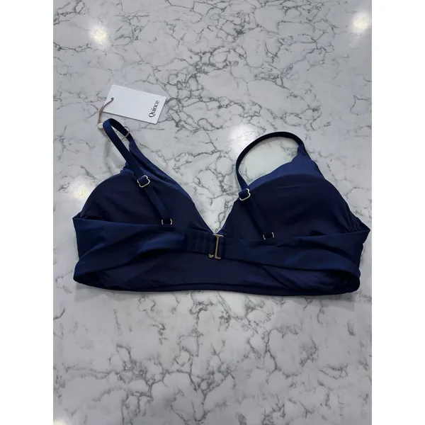 NWT Quince Deep Navy NWT Quince Deep Navy Italian V-Neck Bikini Top Large - Image 4