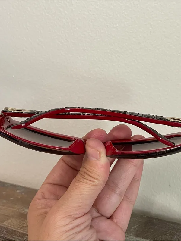 Vintage Christian Dior My Lady Dior 6 Sunglasses Havana Tortoise Red Cannage - Image 7