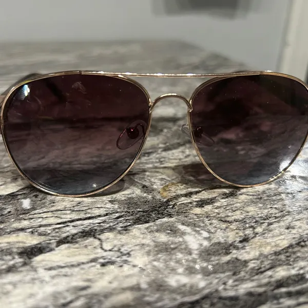 Gold Aviator Sunglasses with Case - Image 11